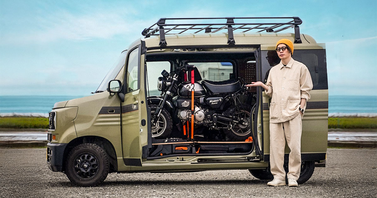 モンキー125とN-VANのトランポ