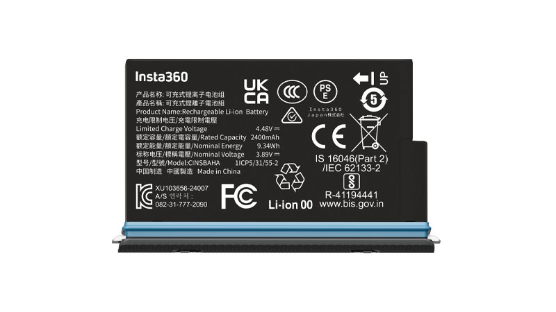 insta360 x5のバッテリー