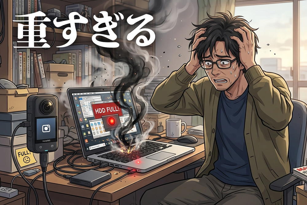 insta360が重すぎる